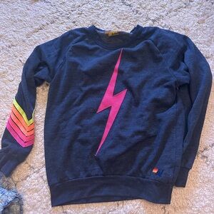 aviator nation women’s navy stripe sweatshirt size medium